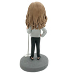 Bobblehead personalizzato che pulisce la mamma con l'aspirapolvere