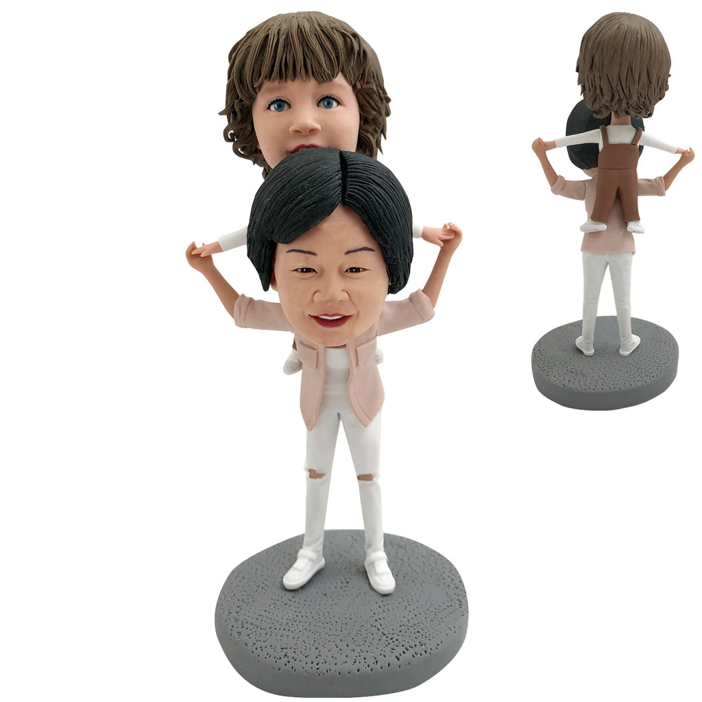 Bambola Bobblehead personalizzata per mamma e figlio