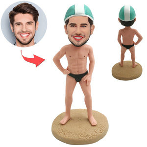 Bobblehead personalizzato da uomo che nuota