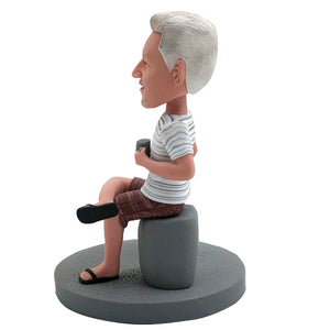Bobblehead personalizzato con la scritta "MIGLIOR PAPÀ DI SEMPRE"