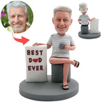 Bobblehead personalizzato con la scritta "MIGLIOR PAPÀ DI SEMPRE"