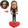 Bobblehead personalizzato per mamma con manubri da sollevamento