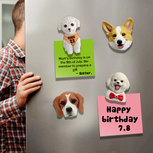 Calamite da frigorifero bobblehead personalizzate con animali domestici e faccine buffe