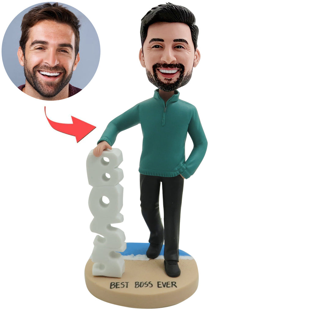 Bobblehead personalizzato "IL MIGLIOR CAPO DI SEMPRE"