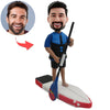 Bobblehead sportivo personalizzato con tavola da paddle
