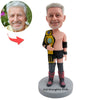 Bobblehead personalizzato campione di boxe con cintura dorata