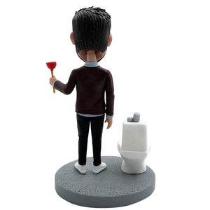 Bobblehead personalizzato e divertente che stura il water