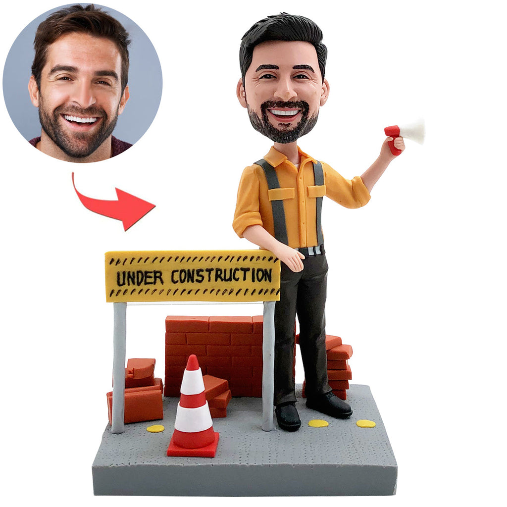 Bobblehead personalizzato di operaio edile