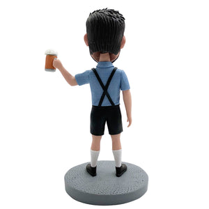 Bobblehead personalizzato "Bevi una birra felice"