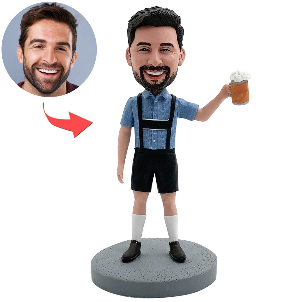 Bobblehead personalizzato "Bevi una birra felice"