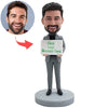 Bobblehead personalizzato con supporto per biglietto da visita