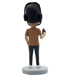 Bobblehead personalizzato con commentatore di partite di rugby