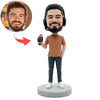 Bobblehead personalizzato con commentatore di partite di rugby