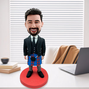 Bobblehead personalizzato con motivo kilt e tartan