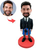 Bobblehead personalizzato con motivo kilt e tartan