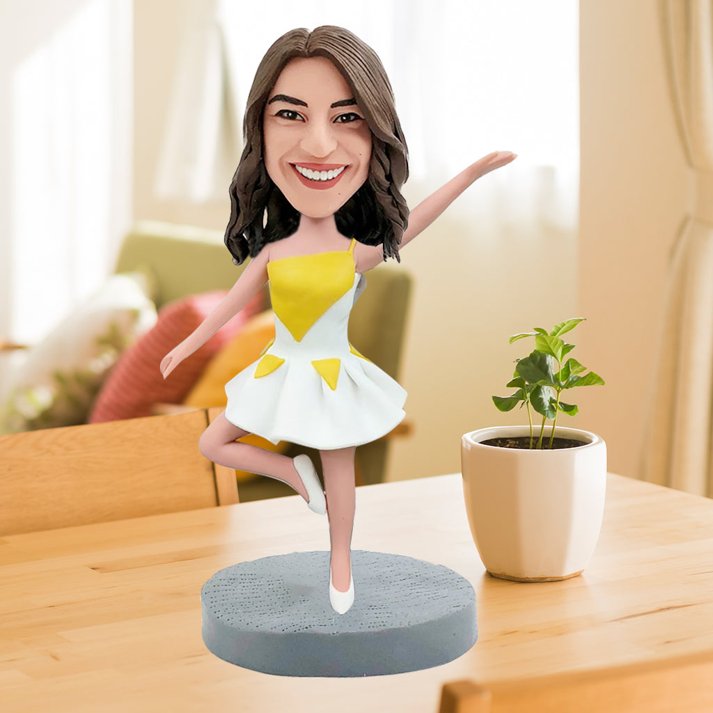 Bobblehead personalizzato con posa allegra