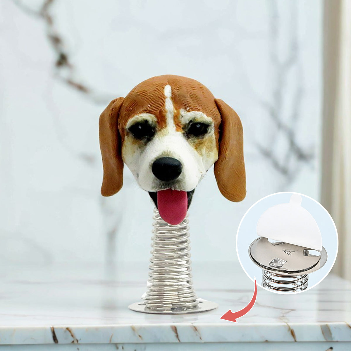 Cruscotto per auto personalizzato con cane bobblehead
