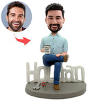 Tazza Bobblehead personalizzata con la scritta "Il miglior capo del mondo"