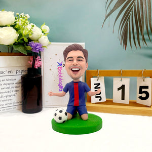 Bobblehead personalizzato con giocatore di football felice