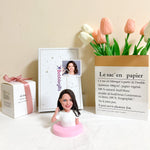Bobblehead personalizzato con clip per foto