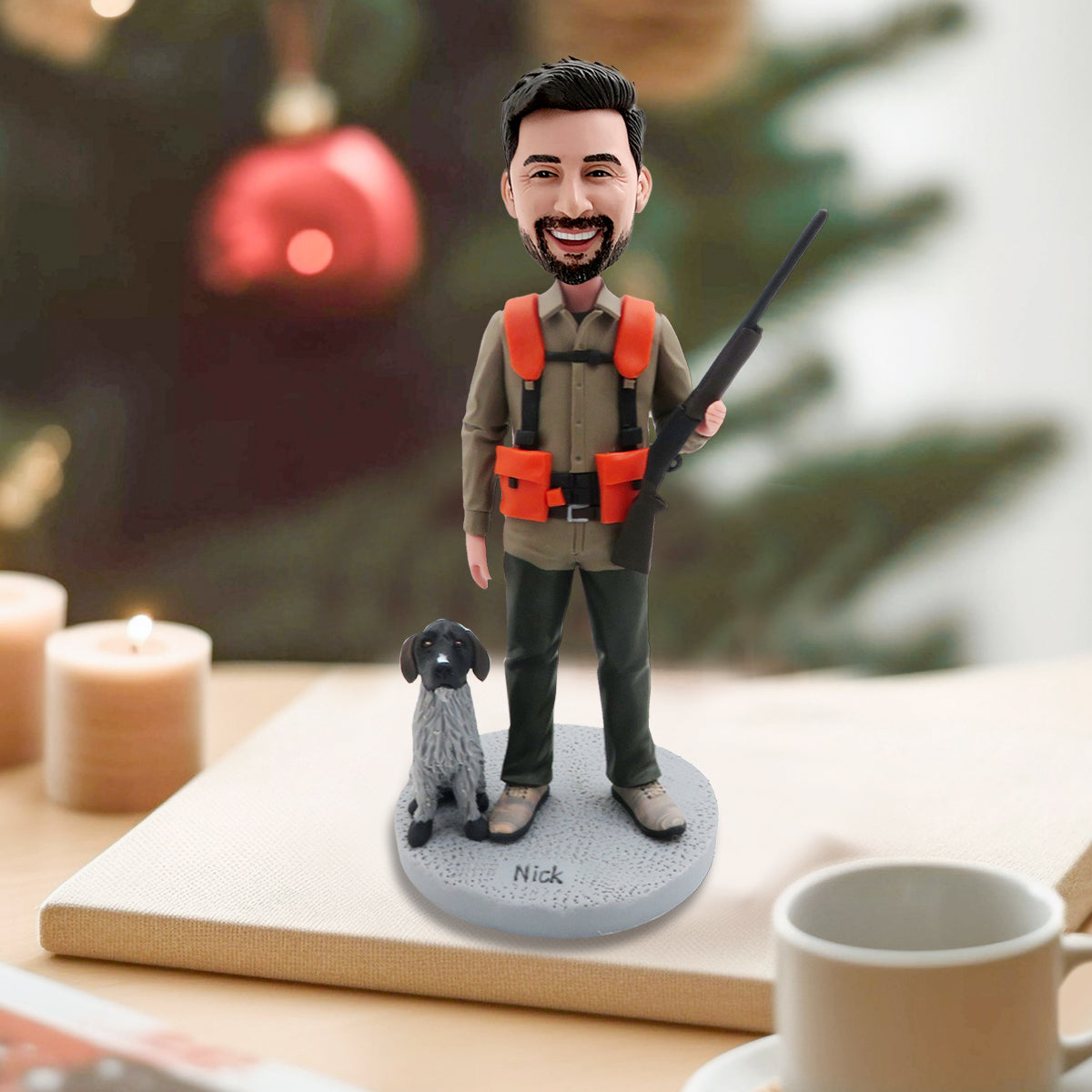 Bobblehead personalizzato con cacciatore e cane