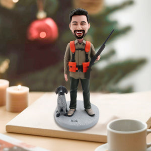 Bobblehead personalizzato con cacciatore e cane
