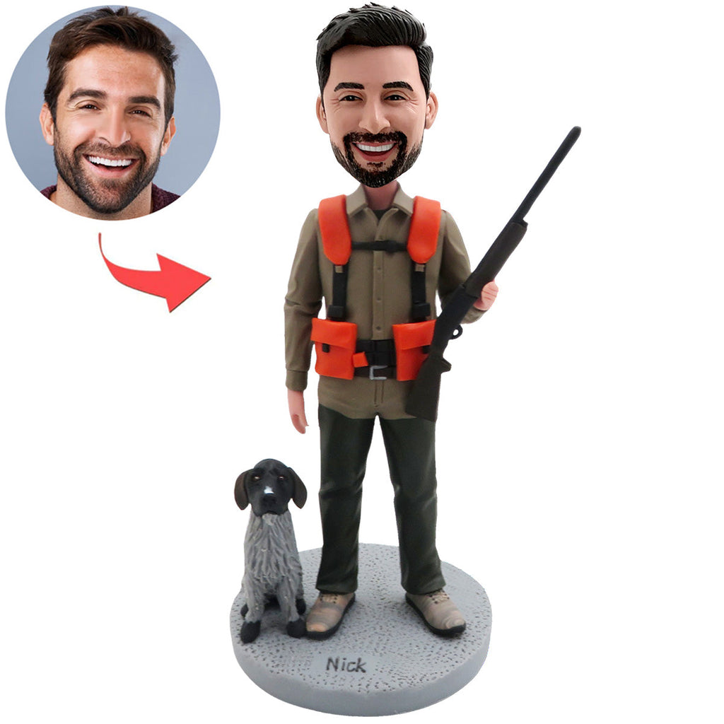 Bobblehead personalizzato con cacciatore e cane