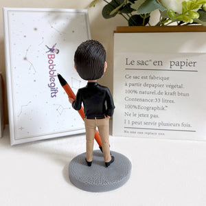 Penna porta penna personalizzata con bobblehead