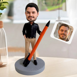 Penna porta penna personalizzata con bobblehead