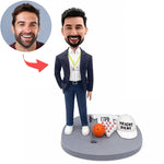 Bobblehead personalizzato di un uomo d'affari che ama lo sport
