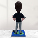 Bobblehead personalizzato con laptop e manubrio
