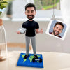 Bobblehead personalizzato con laptop e manubrio