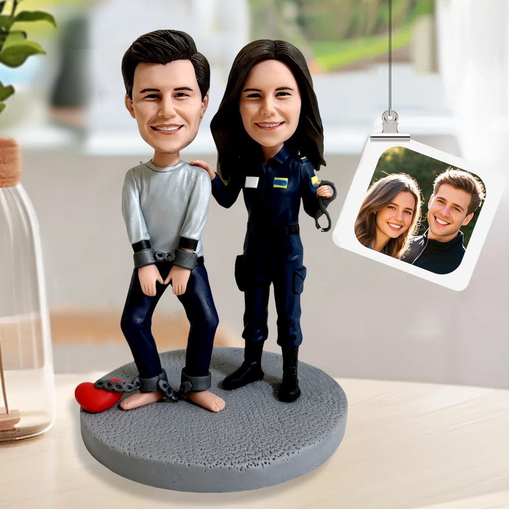 Bobblehead di coppia personalizzati: divertenti poliziotti e prigionieri