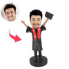 Bobblehead personalizzato con scritta "Happy Graduation"