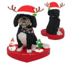 Bobblehead personalizzato a forma di cane con cappello da Babbo Natale