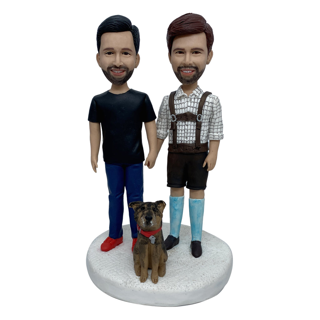 Bobblehead dei due migliori amici con animale domestico