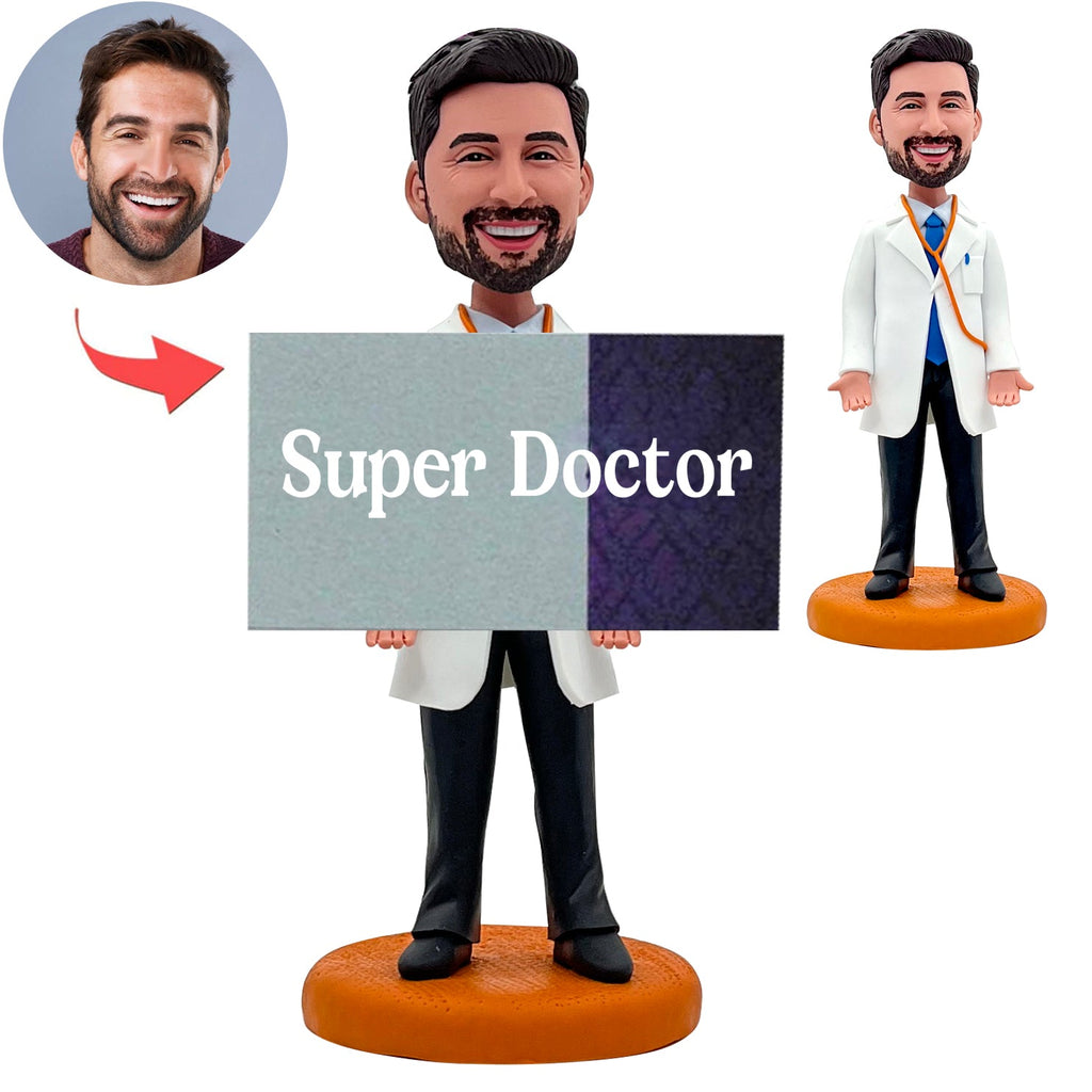 Bobblehead porta biglietti da visita medico personalizzato
