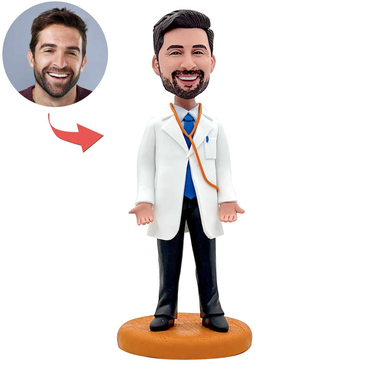 Bobblehead porta biglietti da visita medico personalizzato