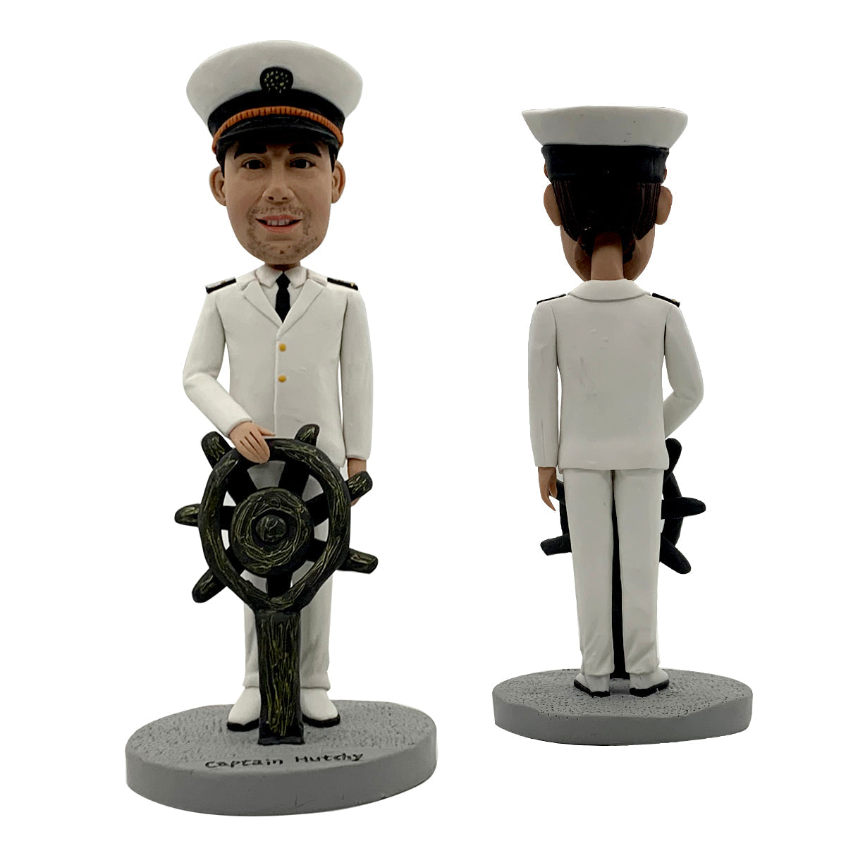 Bambola Bobblehead personalizzata con timone e capitano