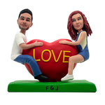 Bobblehead personalizzato con coppia di cuori innamorati