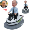 Bobblehead personalizzato raffigurante il padre con motoscafo alla guida