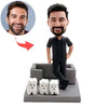 Porta biglietti da visita dentista personalizzato con testa a forma di bobblehead