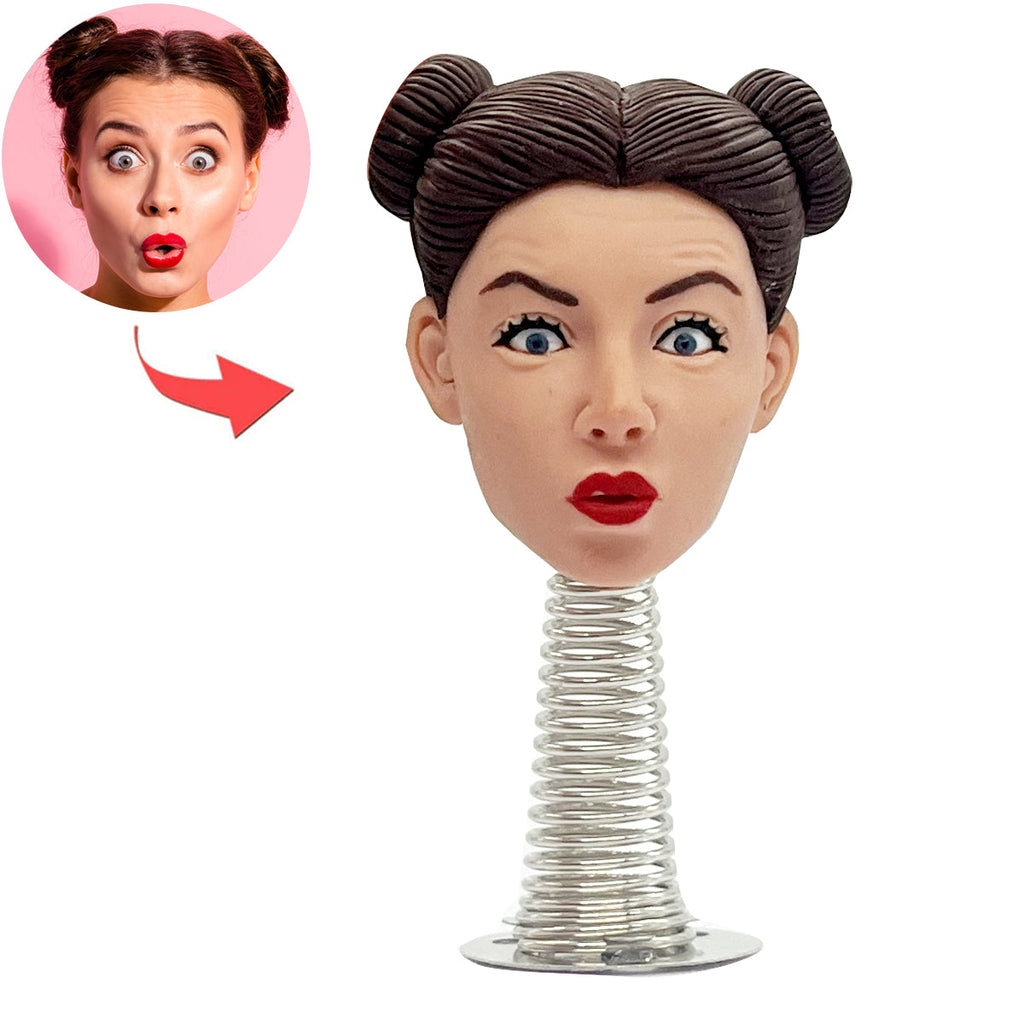Cruscotto per auto personalizzato con bobblehead femminile