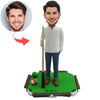 Bobblehead maschile personalizzato per gli appassionati di snooker