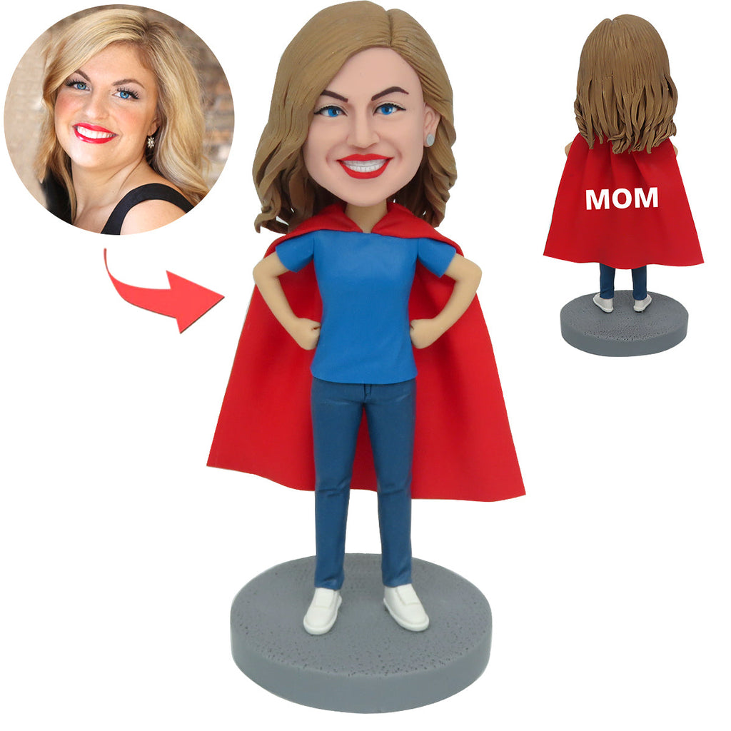 Regalo per la festa della mamma: Bobblehead personalizzato Super Mom