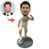 Bobblehead personalizzato di giocatore di football in maglia bianca