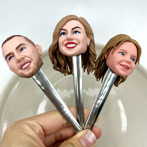 Forchetta e cucchiaio Bobblehead personalizzati per famiglie