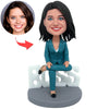 Bambola Bobblehead personalizzata con la scritta "LADY BOSS MIGLIORE DEL MONDO"