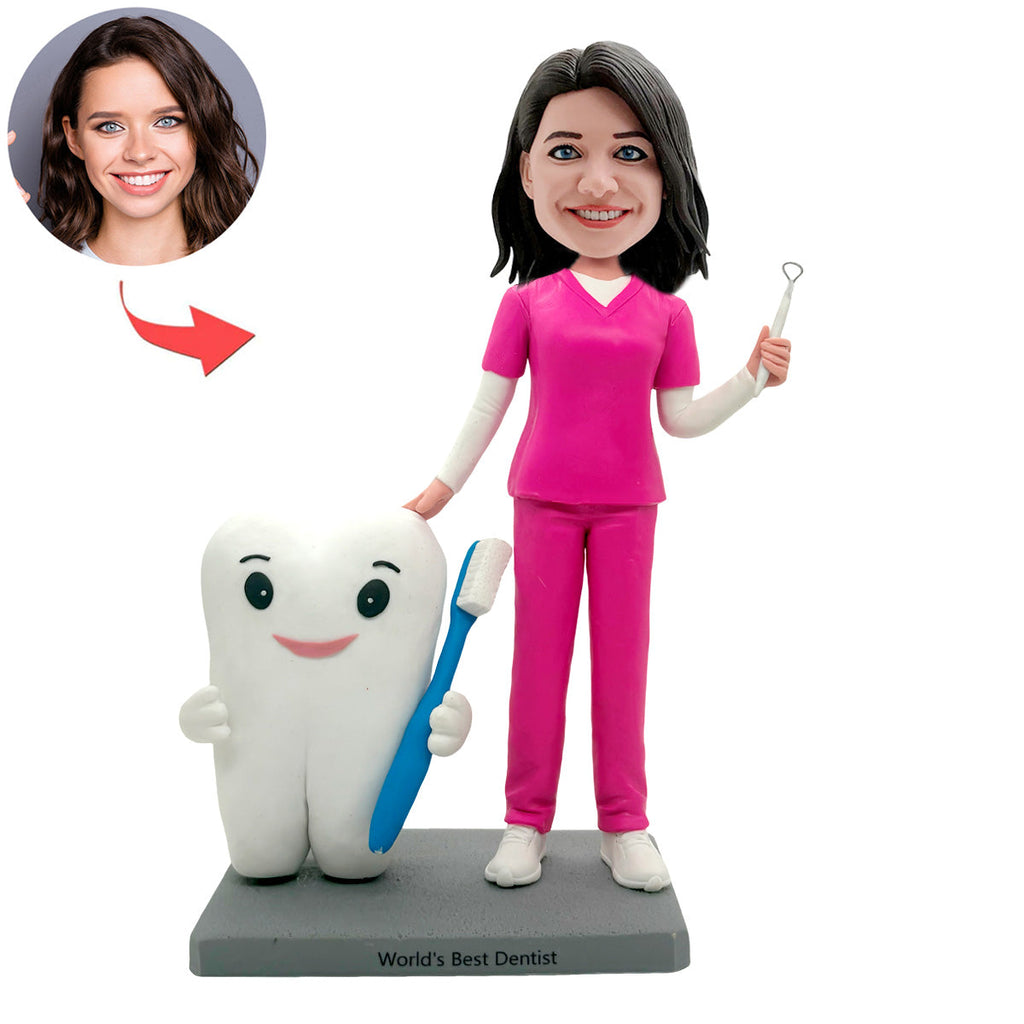 Statuetta personalizzata del dentista con dente