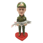 Regalo con bobblehead per papà pescatori